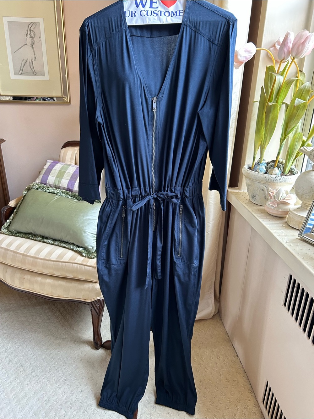 DKNY Stretch Silk Crepe de Chine Jumpsuit